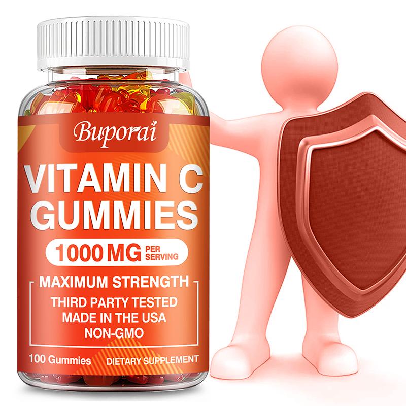 Vitamin-C-Gummibärchen sind rein natürlich, stärken das Immunsystem und replenishen Kollagen.; geeignet für Männer und Frauen.