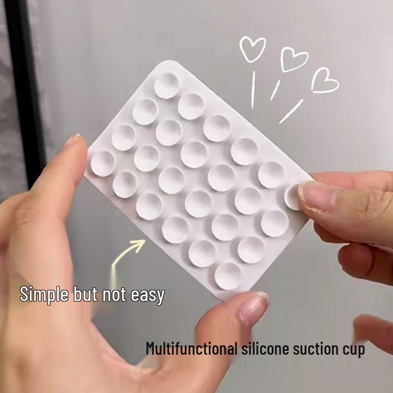 24 Strong Double-Sided Silicone Suction Cup Fixers - Multifunctional Small Adhesive Stickers