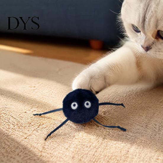 Electric Cat Ball Toy Toy, Automatic Jumping Plush Ball, Interactive Cute Rolling Toys for Indoor Cats Self with Ribbon Limbs Hunting Exercise Pets