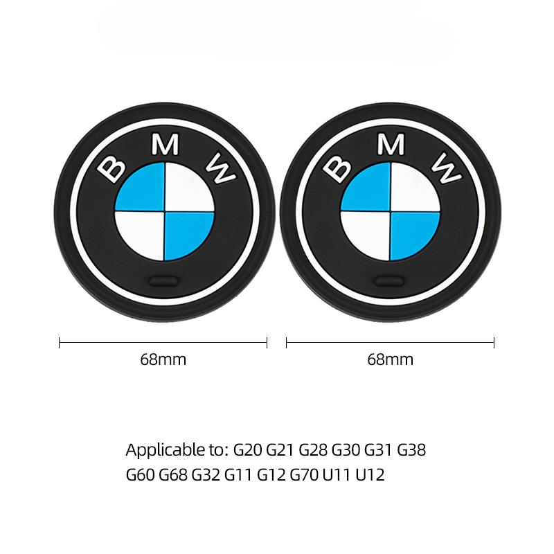 2Pcs Car Coasters Silicone Non-Slip Water Cup Mats For BMW G30 G32 G01 G02 G05 G06 G07 G26 G23 G22 F40 F20 G08 G16 glasses clip FY0