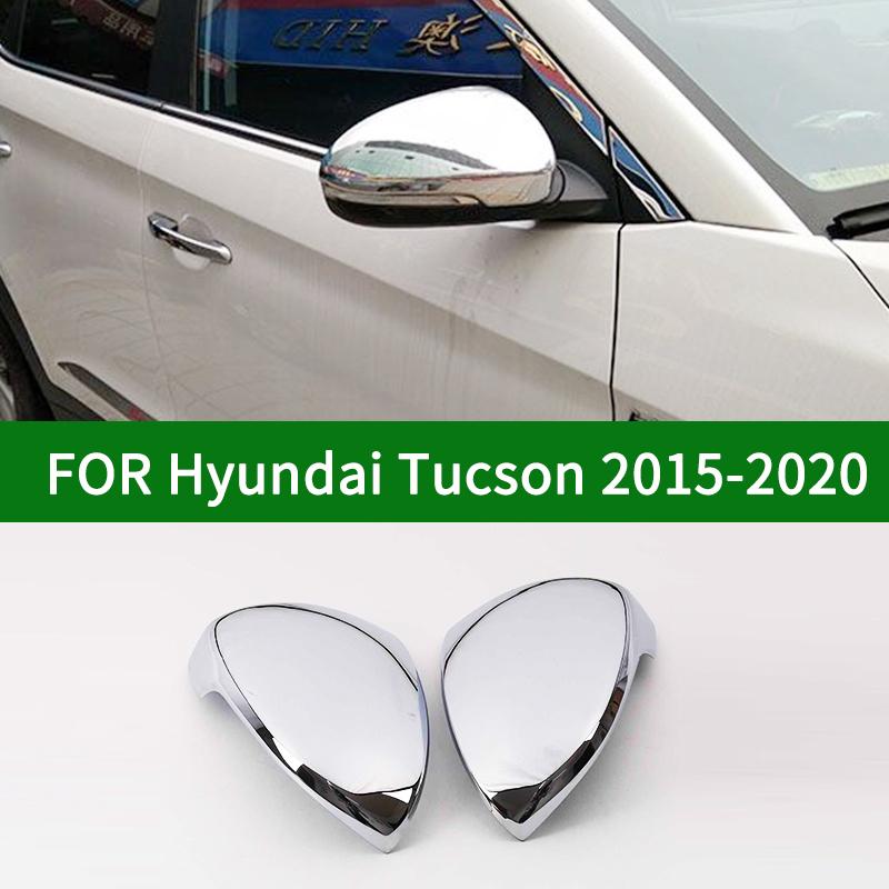 For Hyundai Tucson 2015- car Rearview mirror cover trim,accessories chrome silver Side Turn Signal Mirror Covers  2017