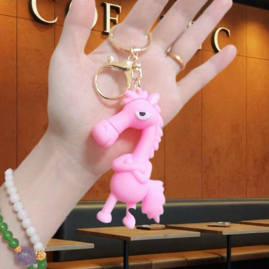 Keychain Pendant Horse Design Soft Polyethylene Meaningful Animal Keychain Bags Wallets Backpacks Accessories
