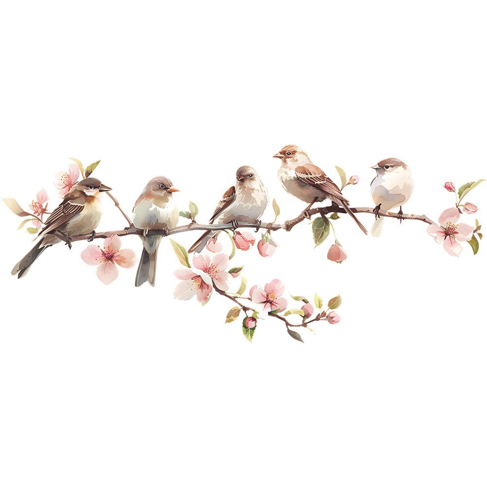 

Цветочные наклейки на окна, наклейка на ветку дерева, водонепроницаемая антистолкновительная наклейка на стекло с цветами для стеклянных оконных дверей в спальне и туалете, украшение своими руками JD007