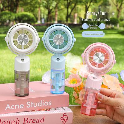 Portable Rechargeable Handheld Mini Electric Spray Fan with USB for Summer Humidifying