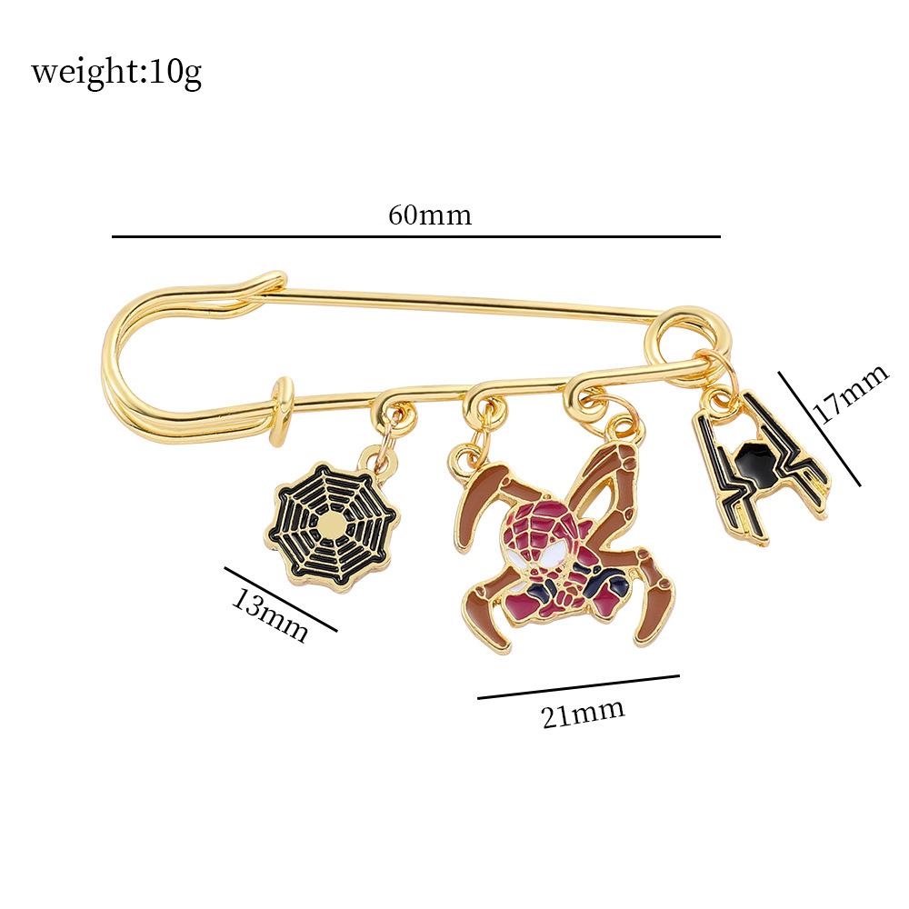 89 Spider-Man Alloy Brooch Marvel Superhero Spider-Man Metal Badge Backpack Jacket Personalized Decoration