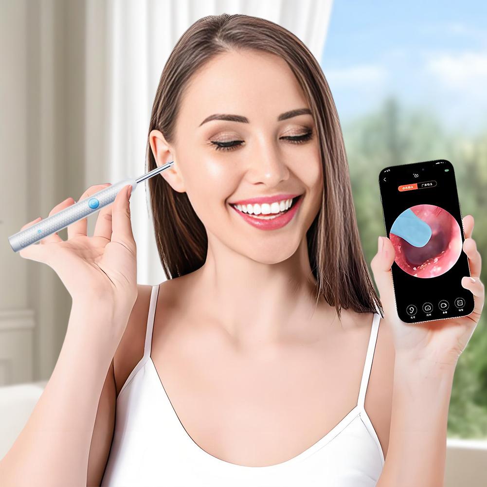 Smart Visual Ear Pick Ear Wax Reomoval Tool Ear Cleaner With1080P HD Otoscope Camera and 6 LED Lights with Ear Spoon