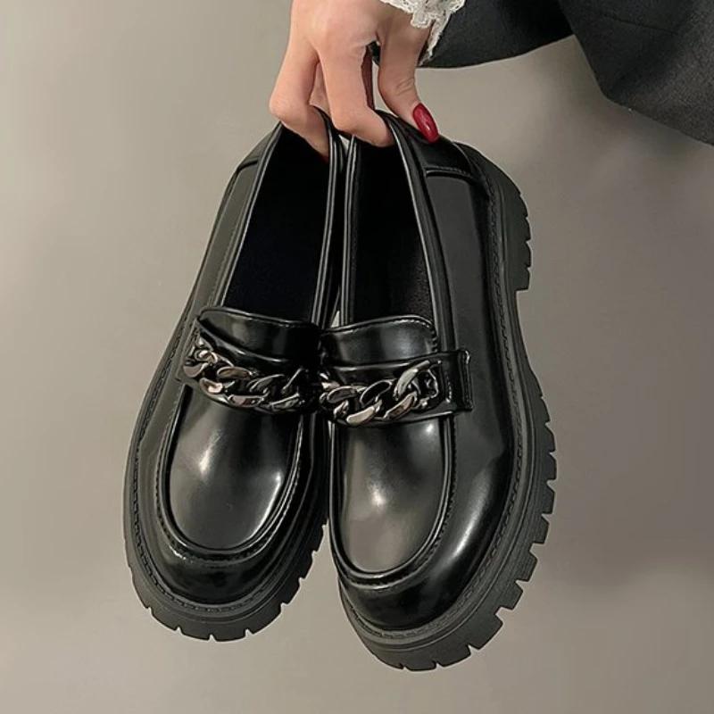 Women's Loafers Shoes 2026 Spring British Style Slip on Platform Mary Jane Shoes Woman Japanese Jk Uniform Lolita Shoes Women