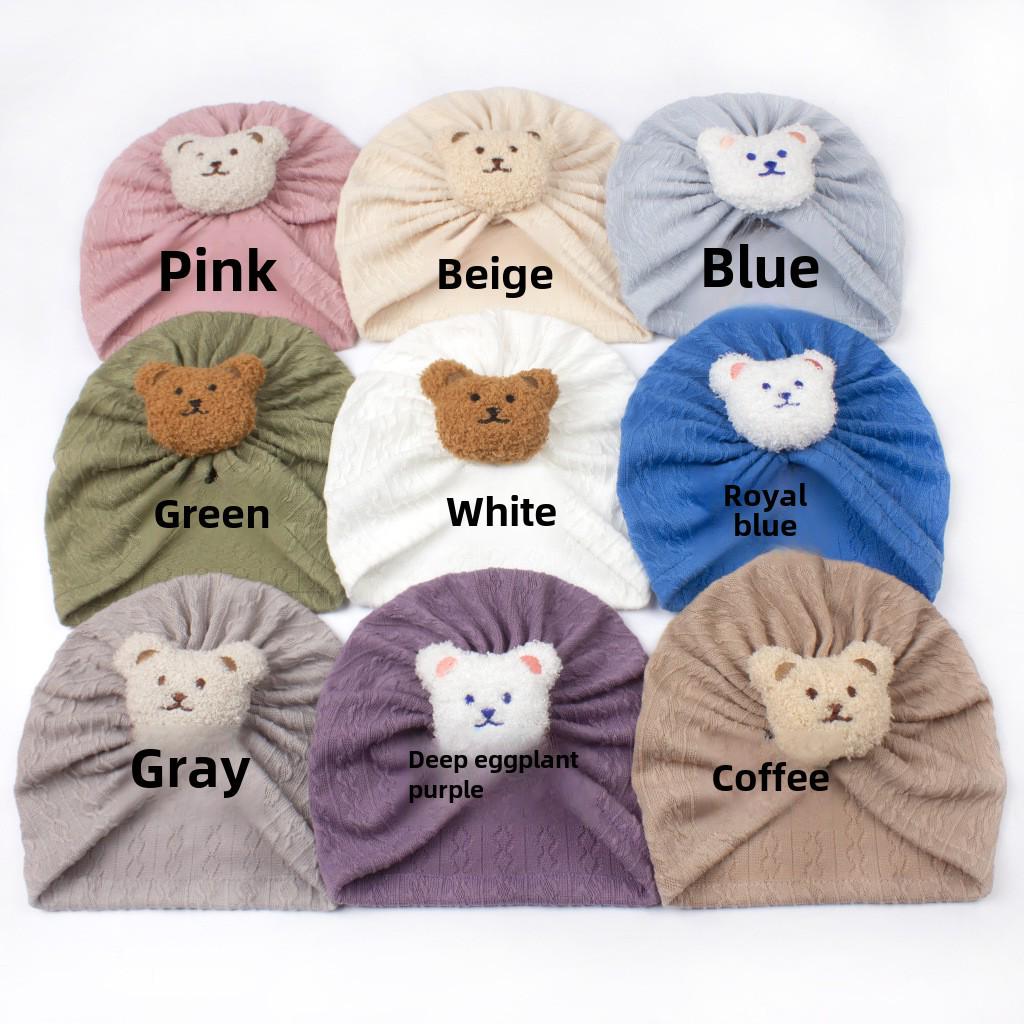 Frühling & Herbst Baby Bär Jacquard Pullover Mütze mit Stirnband