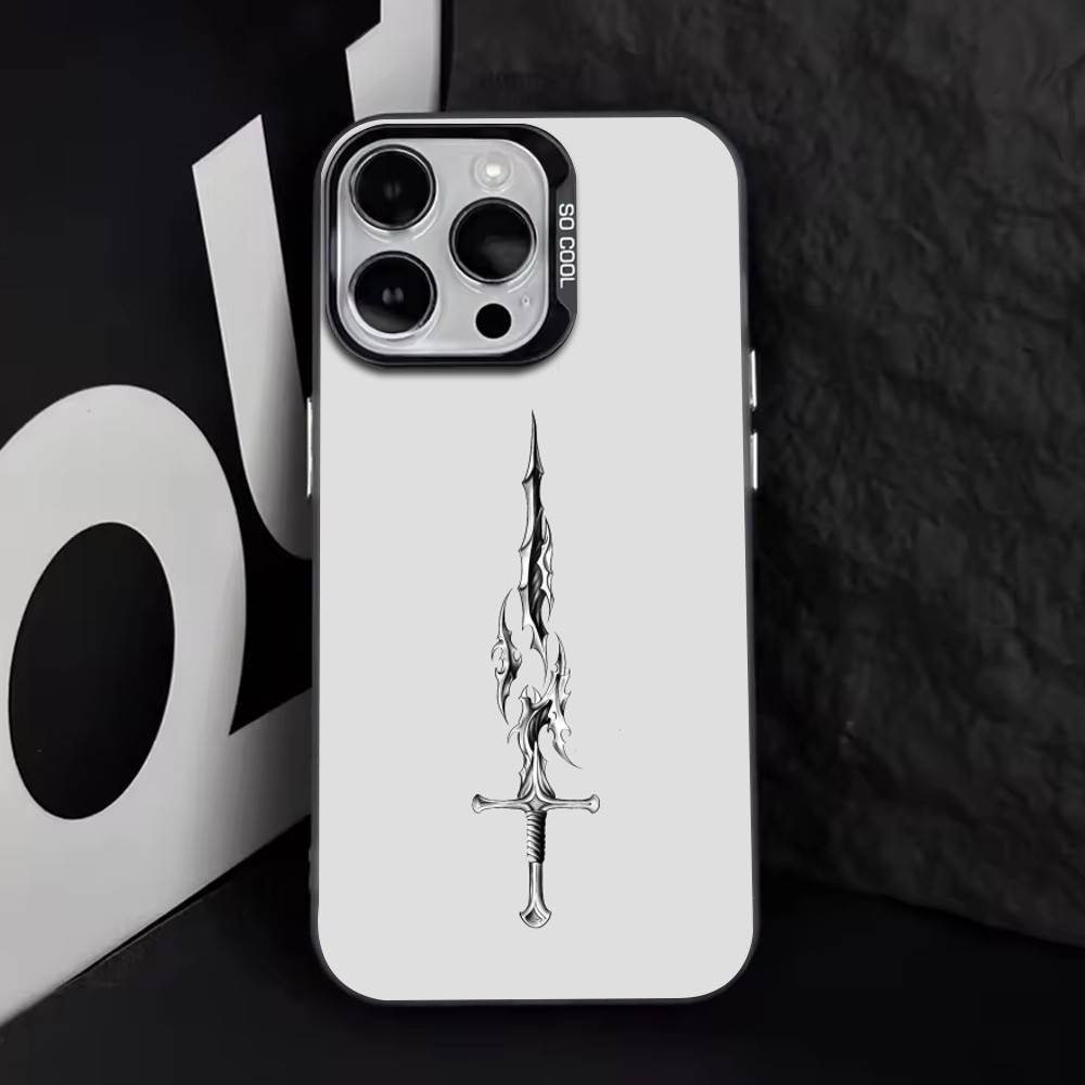 The Sword Creative Pattern   Phone Case For iPhone 17,16,15,14,13,12,11 Plus,Pro Max,XS,Colorful Silver Black Cover