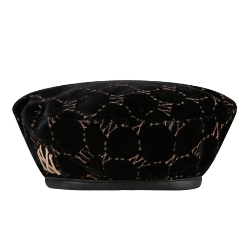 MLB Monogram Velvet Beret New York Yankees Hat Fashion 32CPVG011-50L