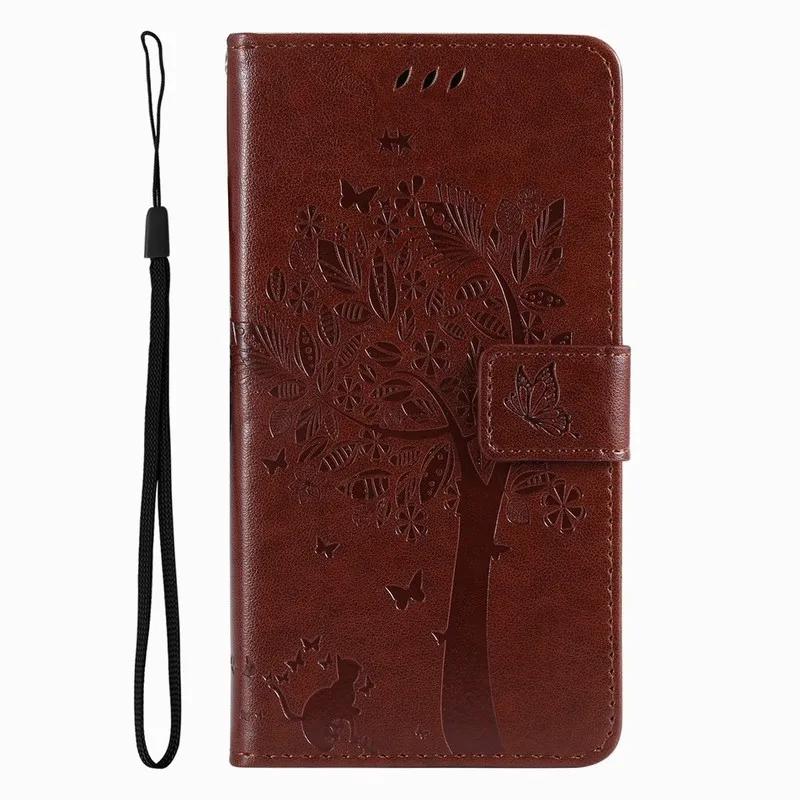 

Leather Case For Samsung Galaxy A50S A505 A51 A52 A52S A53 A54 A70 A71 A72 A73 5G Cute Cat Tree Card Slot Protect Cover D06F For A73 5G кавовий