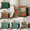 Fashion Bohemia Green Pillow Case Anti-dustmite Pillowcase Invisible Zipper Silky Short Plush Sofa Cushion Cover