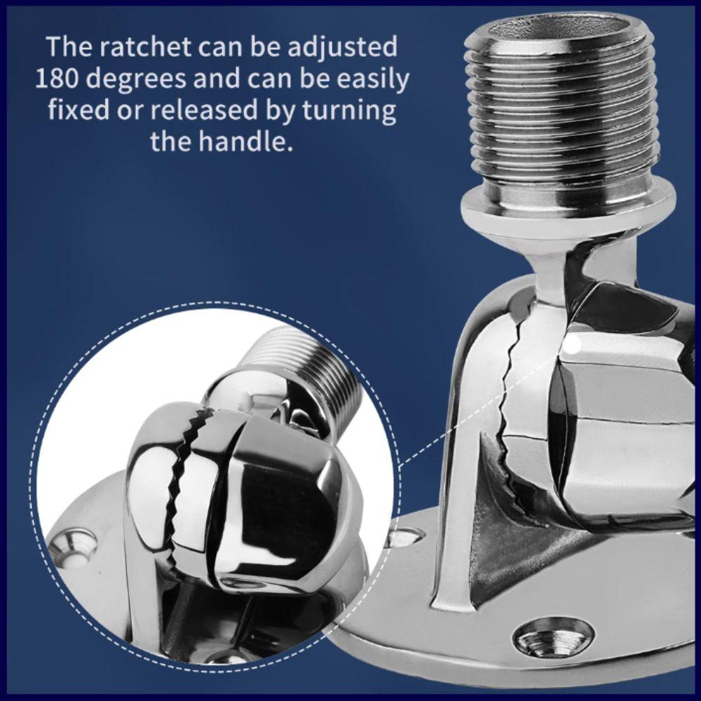 Support de montage de mât d'antenne à cliquet en acier inoxydable 316 Diamètre 25 mm Support d'antenne de bateau Communication VHF