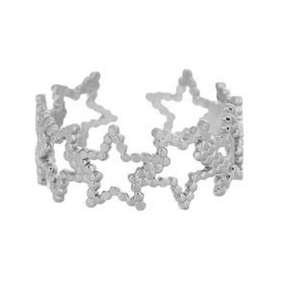 

Women Ring Geometric Hollow Star Shape Adjustable Opening Design Finger Ring Titanium Steel Ring Versatile Jewelry Gift