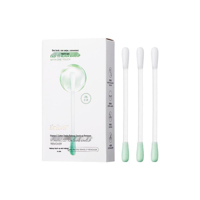 ikAllANT Gentle Makeup Remover Cotton Swabs with Soft Cleaning Liquid