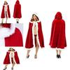 Premium Quality Adult Christmas Mrs Santa Claus Cosplay Costume Fancy Hooded Cloak Manteau Xmas For Festive Celebrations
