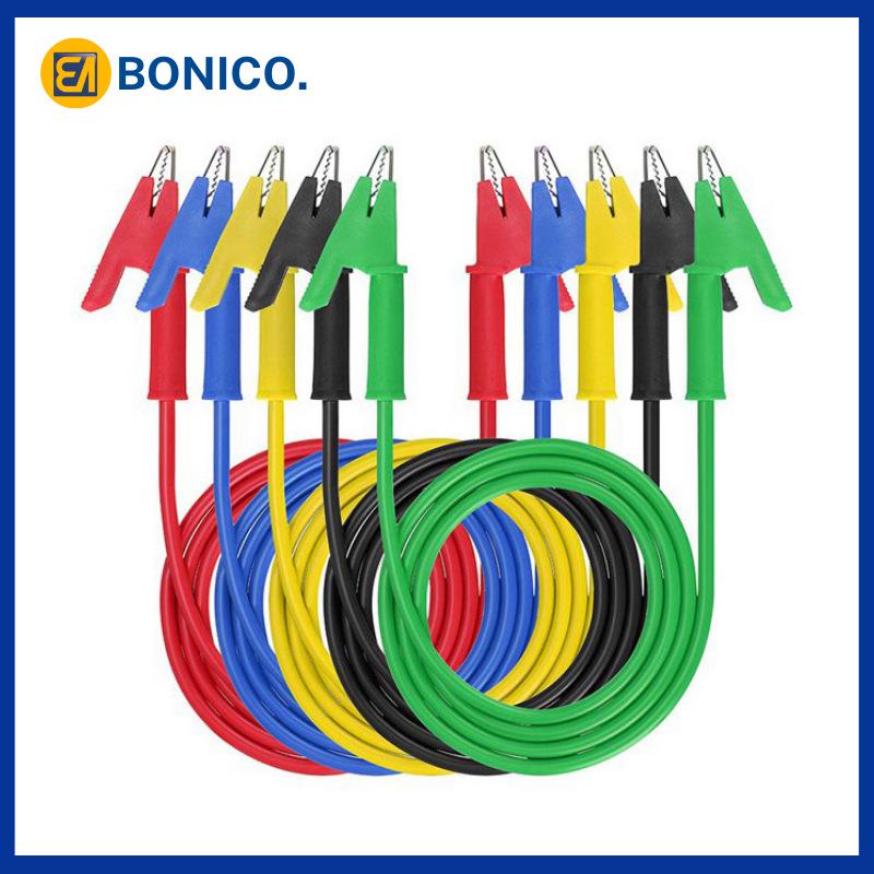

Five-Color Silicone Alligator Clip Test Leads, Double-Ended, 10A/15A Pure Copper Wire.