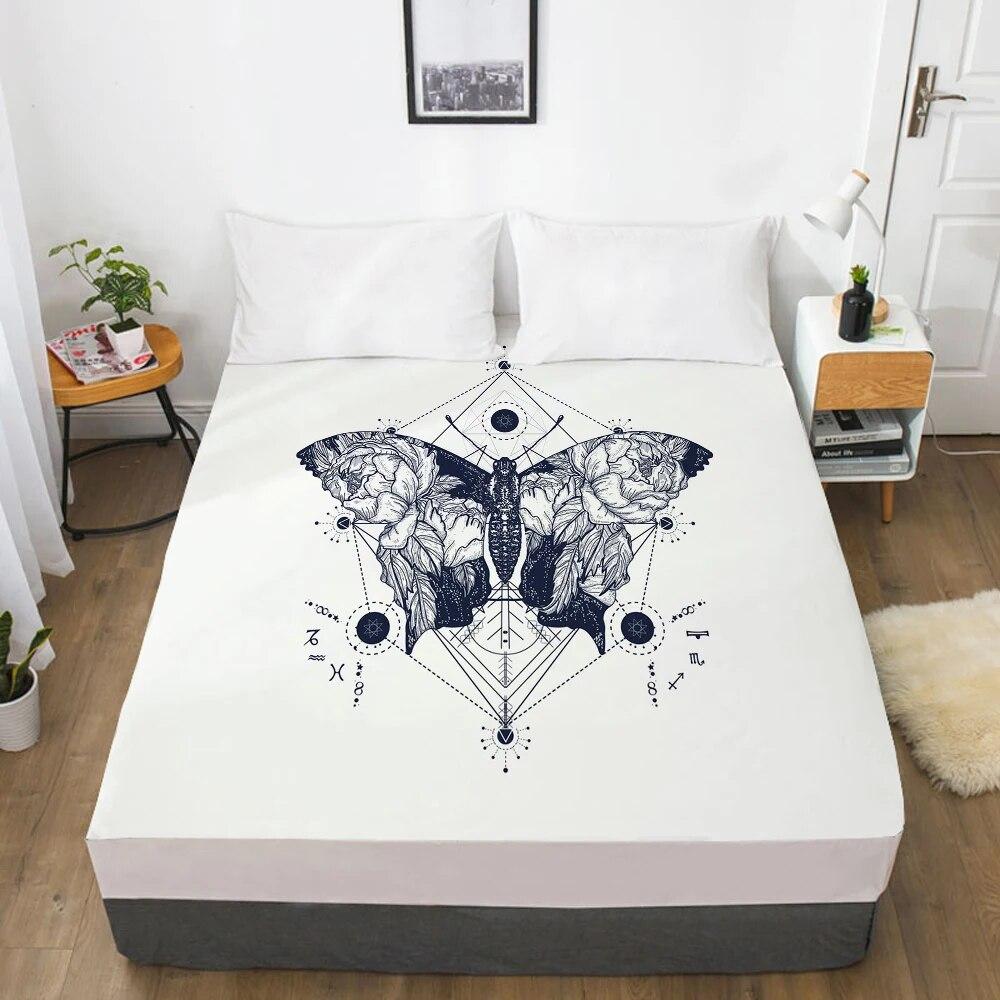 Customize Fitted Sheets Mattress Cover With Elastic Band 3D Bedsheet Linens 150x200 200x220 Bed Sheet Bedding Bohemia Indian