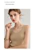 Women's 100% Pure Cashmere Wide Strap Ribbed Camisole – Slim Fit, Round Neck, Autumn/Winter Collection