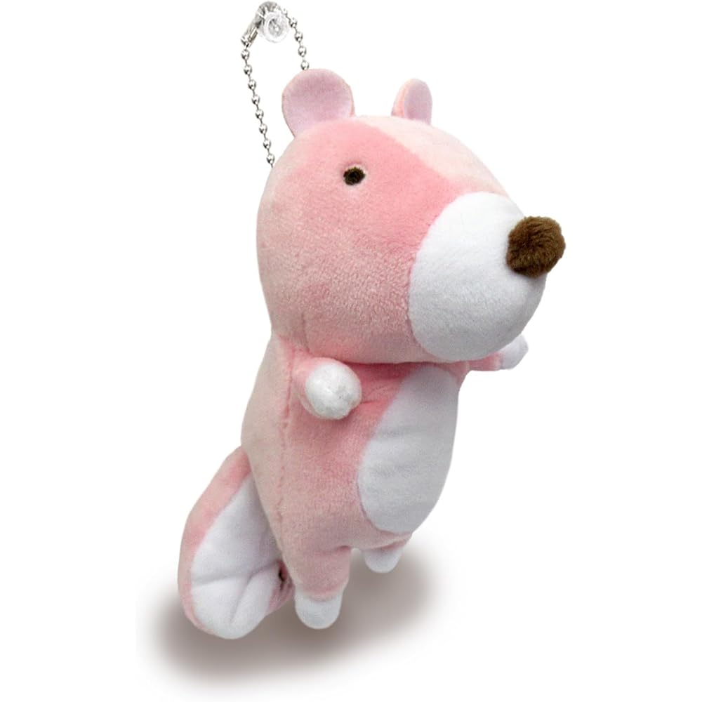 Morisaka Global Mochi Shimalisukun Mini Plush Toy Pink 6x6x13cm with Ball Chain Mochi Series