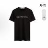 Calvin Klein Letter Print Breathable Slim Fit Short Sleeve T-Shirt Unisex Tops Black J320931BEH