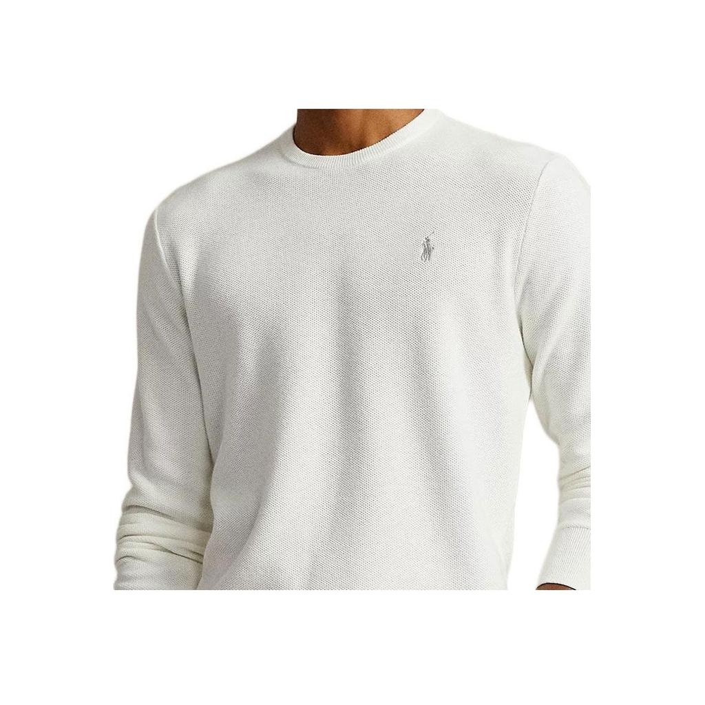 Polo Ralph Lauren Logo Round Neck Long Sleeve T-Shirt Men Tops White 710918163-504