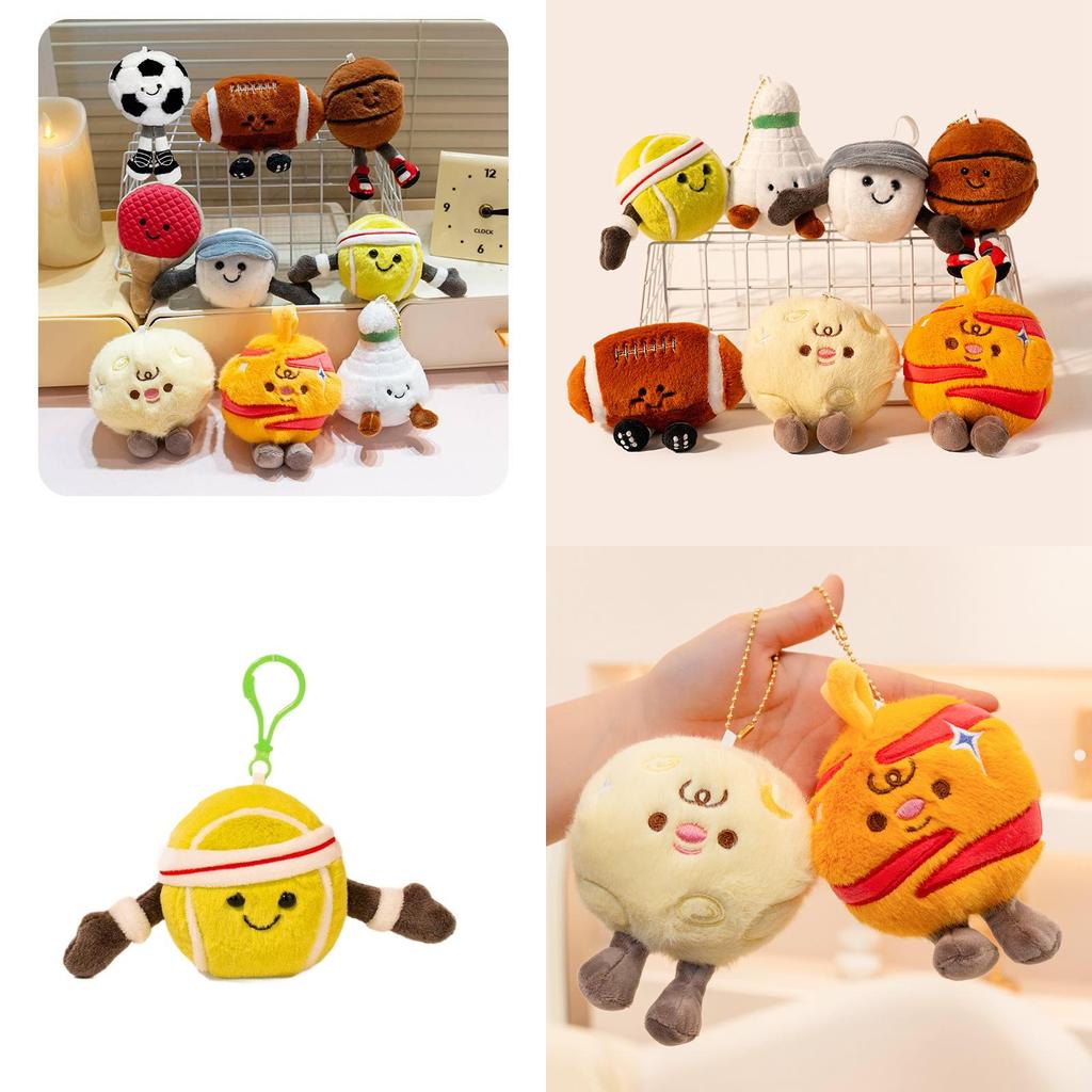 Plush Balls Pendant Badminton Keychain Room Decor Bag Decoration Gift Birthday