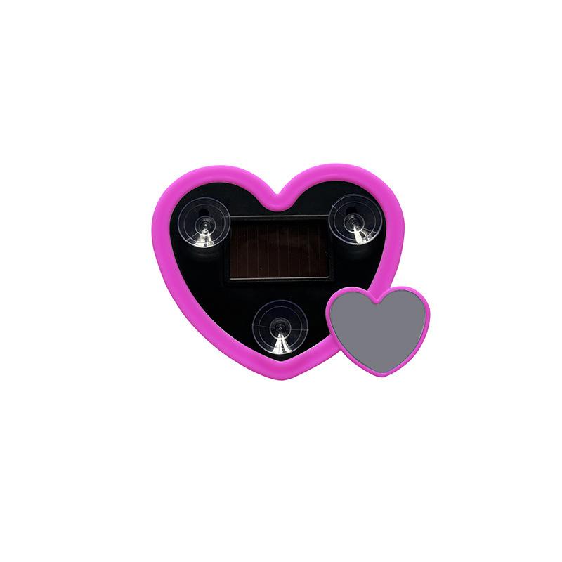 Автомобильная неоновая подсветка на солнечной батарее, беспроводная, милая, в форме сердца, светодиодная, окружающая подсветка, присоска, USB-перезаряжаемая, атмосферная лампа с эффектом дыхания розовый