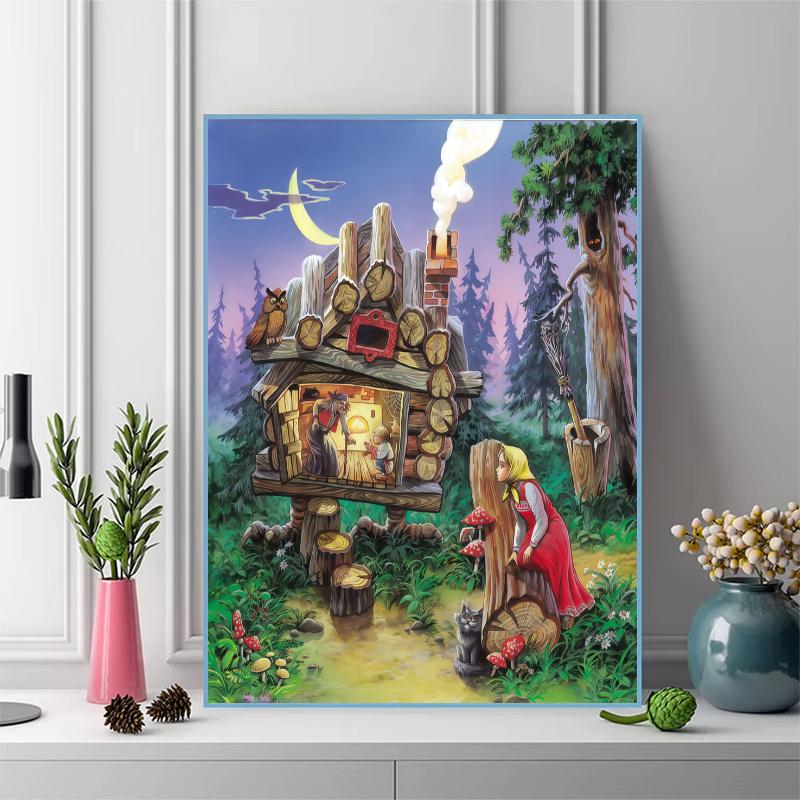 Baba Yaga 100% Round Full Drill 5D DIY Diamond Painting Embroidery Cross Stitch Rhinestone Décor