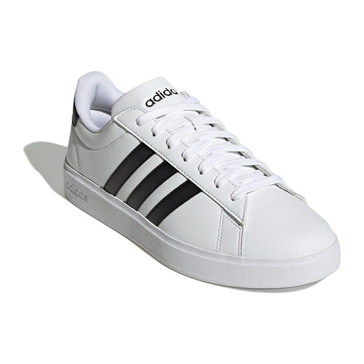 Adidas Neo GRAND COURT Synthetic Leather Comfortable Low top Skateboard Shoes Unisex White Black GW9195
