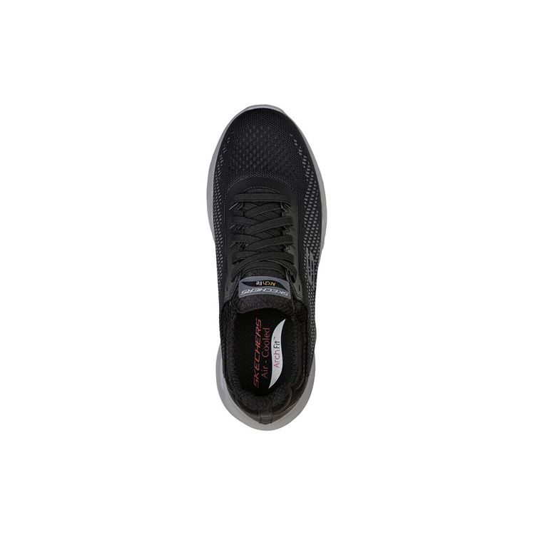 Skechers Comfortable Fabric Shock Absorbing Breathable Durable Non-Slip Low-Top Running Shoes Men sneaker Black 210434-BLK