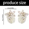 Stylish Portable Imitation Pearls Earrings Geometric Floral Design Perfect For Daily Wear And Special Occasions