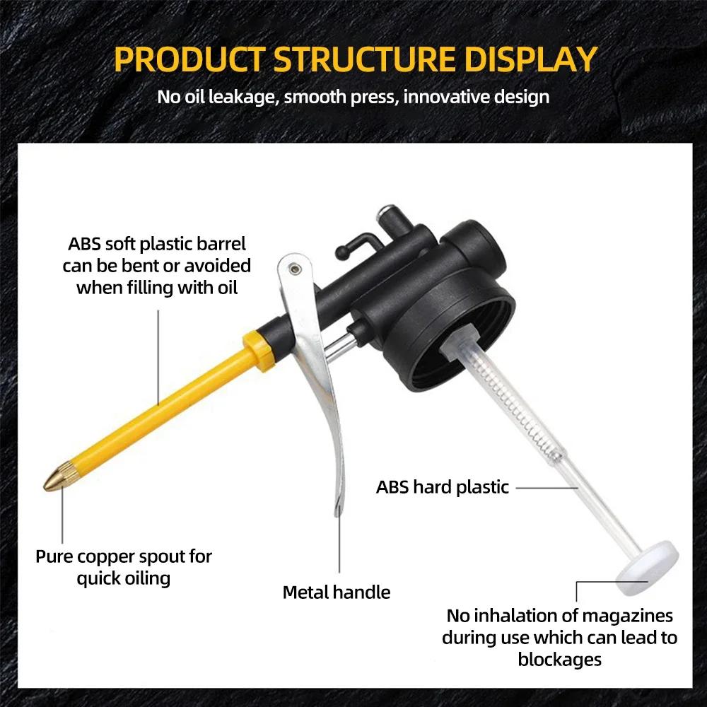 250ml Oiler Grease Guns Equipment High Pressure Pump Oiler Lubrication Oil Can Machine Oil Pot Bottle Extended Hose Hand Tools