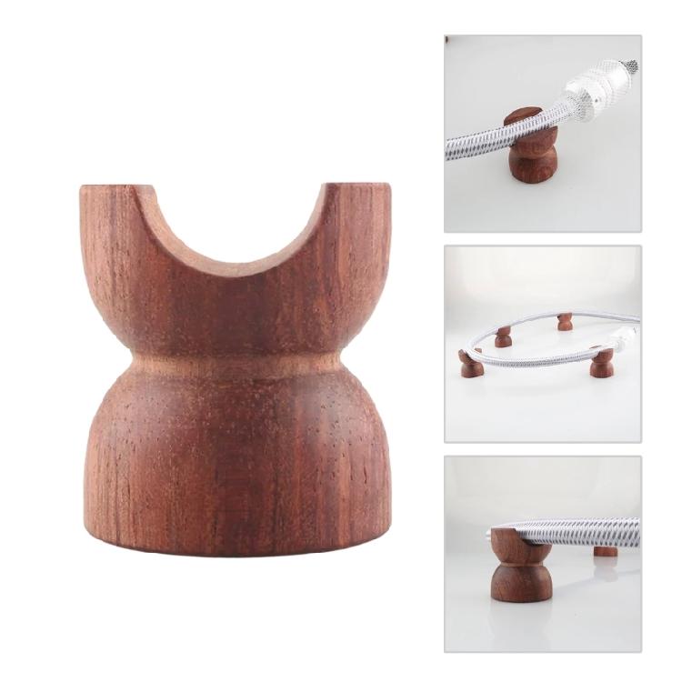 Wide-Base Cable Stand with Natural Wood Construction U-Channel Support for Arranging Raised Supports Along the Intended Wire Route