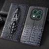 Retro 3D Crocodile Head Genuine Leather Flip Case For Redmi Note 7 8 8T 9 10 10S 11 12 13 14 15 Pro Plus Turbo Max Cover Cases