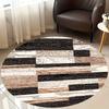 1Pcs Luxurious Geometric Stripe Pattern Round Area Rug Indoor Non-Slip Washable Fiber Carpet Soft Comfortable Mat For Bedroom Living Room
