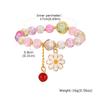 Cute Popcorn Crystal Beaded Women Bracelet Daisy Flower Pendant Fashion Bracelet Mom Girlfriend Valentine's Day Gift