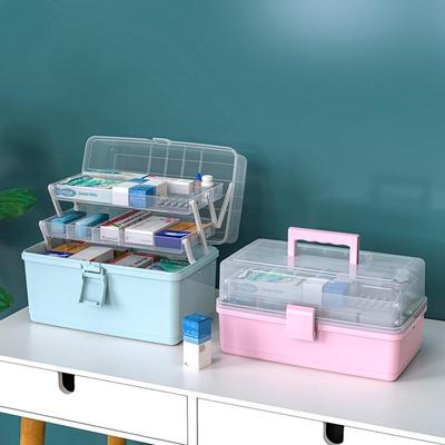 Велика місткість Організатор для сімейної медицини Портативна аптечка Контейнер для зберігання ліків Сімейна косметичка Коробка для зберігання
