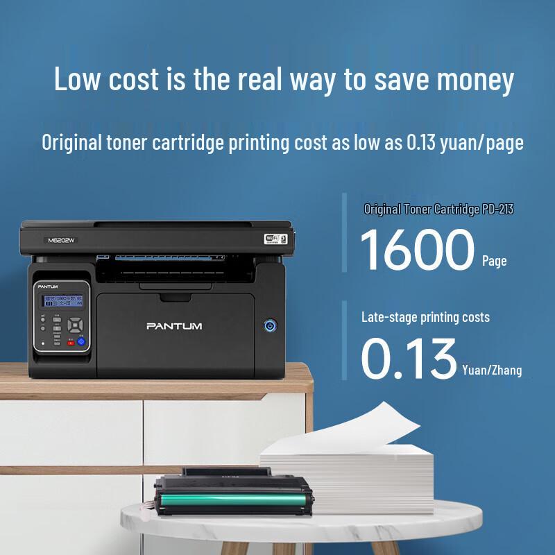 Pantum M6202w Wireless Black & White Laser All-in-One Printer with Paper CN plug (adapter included)