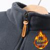 Men's Fleece Lined Zip-Up Cardigan Jacket - Stand-Up Collar for Autumn/Winter