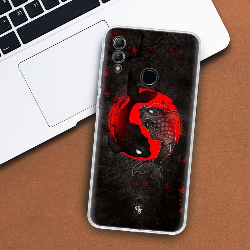 Japan Koi Fish Yin Yang Art Cover Phone Case For Huawei Y5 Y6 Y7 Y9S P Smart Z 2021 2019 Honor 10 Lite 9 20 9X 8S 8X 8A Pro 20i