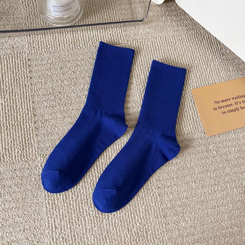 Women's Trendy Candy Color Thin Mid-Calf Socks - Colorful Japanese Style Summer Pile Socks