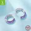 Simple Love Tremella Buckle Women, Elegant And High-End 925 Sterling Silver Earrings, Purple Oil Drop Earrings