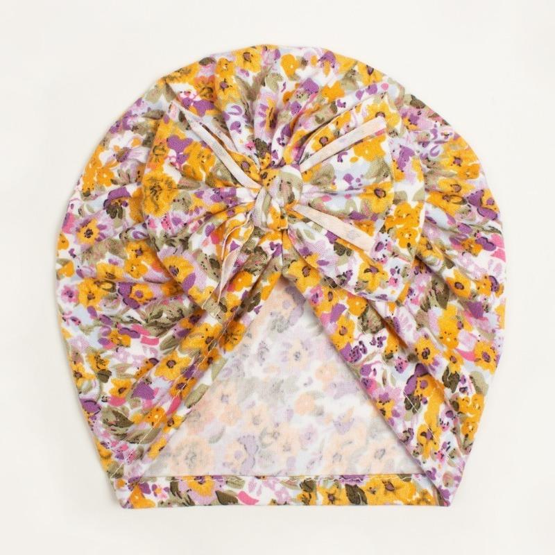 New cute children's bow pullover hat, creative printed baby hat, thin baby fetal hat