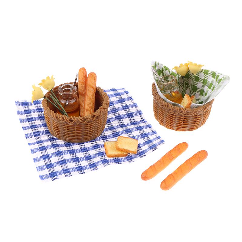 1Setul 1:12 Păpușă Miniatură Coș Pâine cu Miere Pânză Coș Picnic Model Bucătărie Decor Jucărie Accesorii Casă de Păpuși