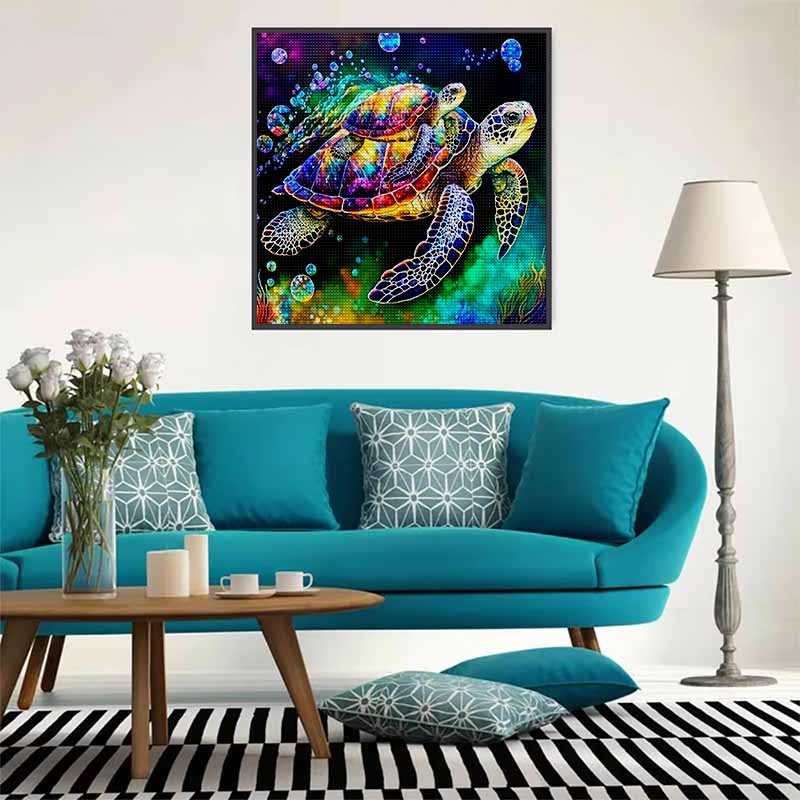 New Arrival 5D DIY Full Circle Diamond Painting "Big and Little Turtles" Embroidery Cross Stitch Home Decor Gift
