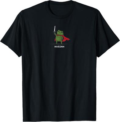 Huzzah Froschritter Lustiges Schwert Meme Zitat T-Shirt Herren Damen T-Shirts Top Unisex T-Shirt Herren Damen T-Shirts Top