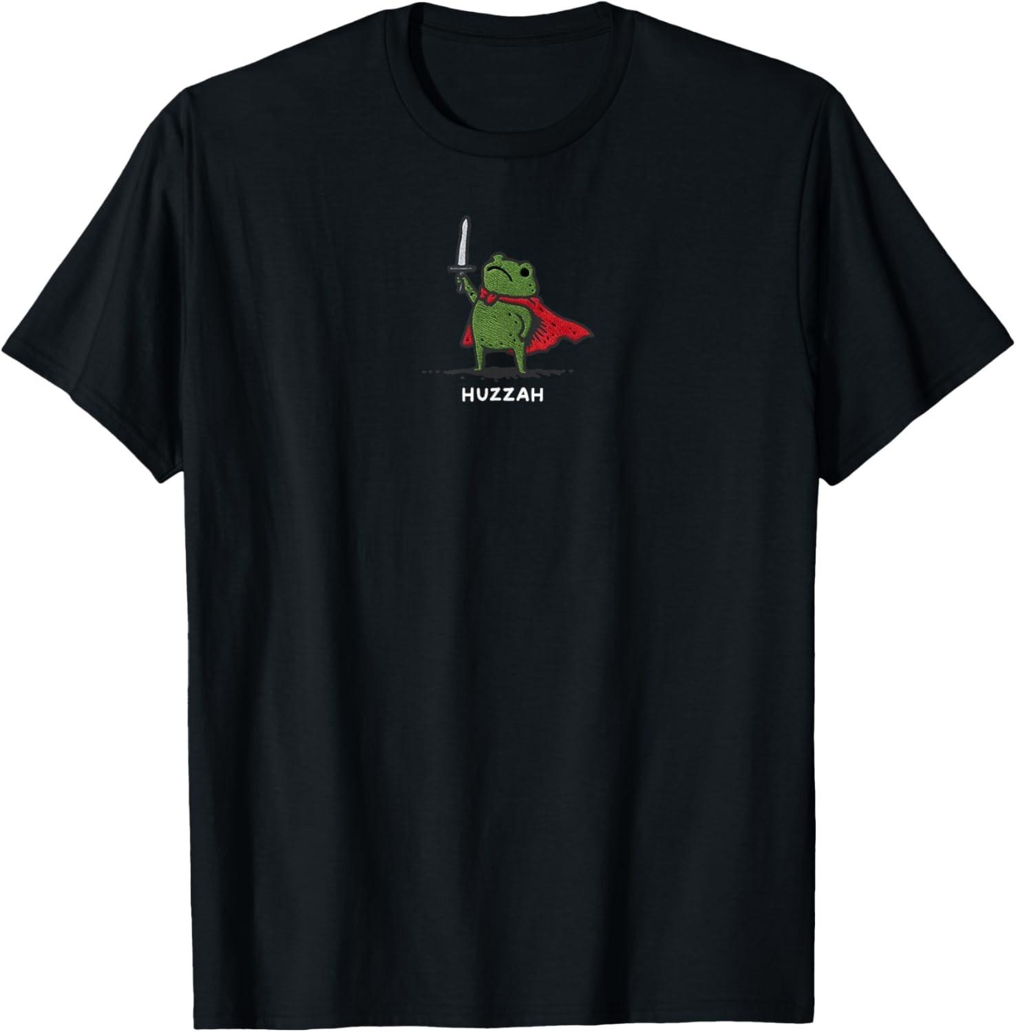Huzzah Frog Knight Funny Sword Meme Quote T-Shirt Mens Womens Tees Top unisex T-Shirt Mens Womens Tees Top L