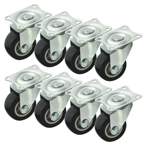 WMYCONGCONG Swivel Casters, 38mm, 1.46-inch Wheel Diameter, Set of 8, 360-Degree Rotation, Quiet, Swivel Casters with Bearings (Rotating)