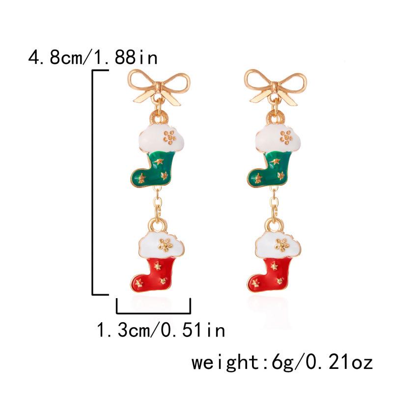 Asymmetrical Rhinestone Santa Claus & Christmas Tree Earrings